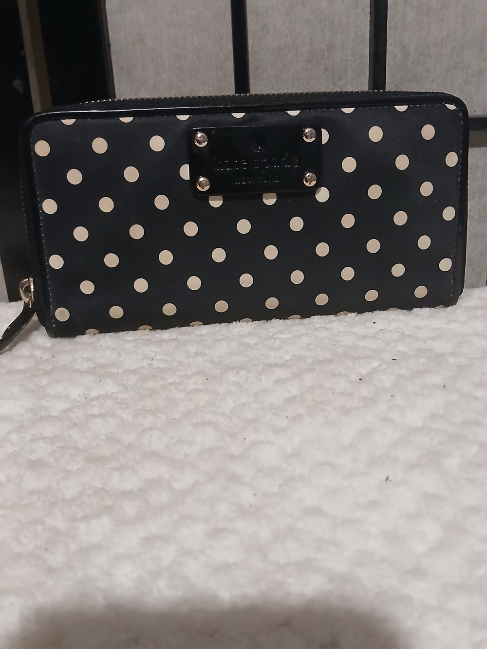 kate spade Black Polka Dot Zip Wallet